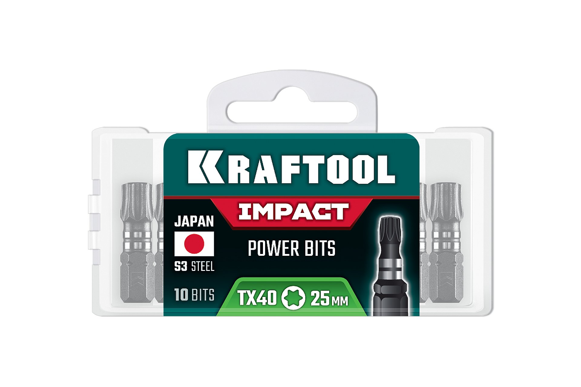 KRAFTOOL Impact TX 40, 25 мм, 10 шт, ударные биты (26195-40-25-S10)