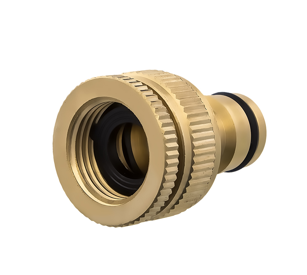 Штуцер для шланга QUATTRO ELEMENTI внутр. резьба  1/2" и 3/4" - БРС папа, латунь