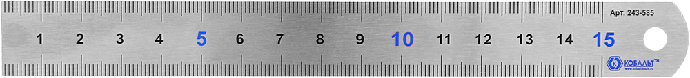 Линейка КОБАЛЬТ 150 × 19 × 0.7 мм, нерж.сталь