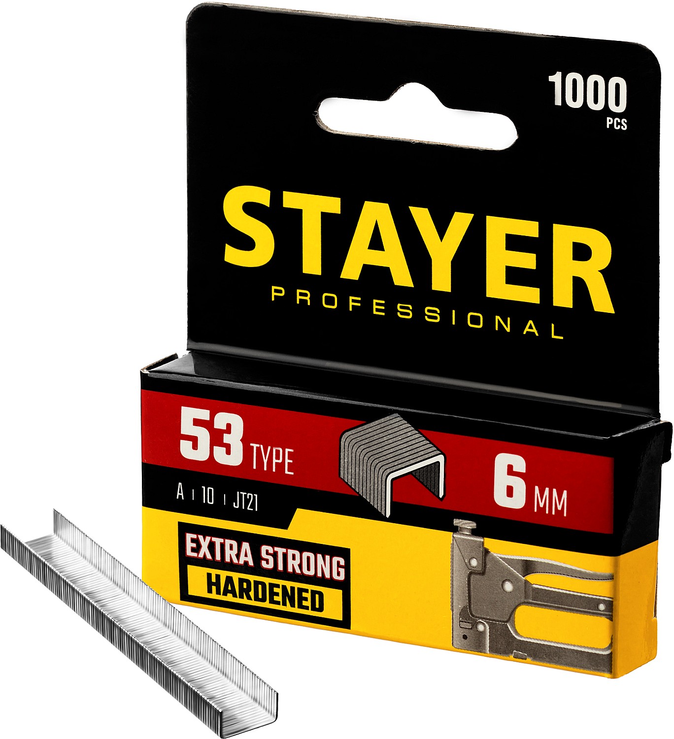 STAYER скобы тип 53 (A/10/JT21), 6 мм, калибр 23GA. 1000 шт. (3159-06)