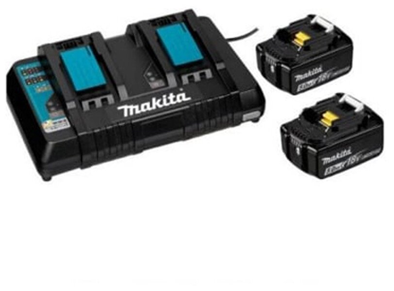 Зарядное устройство MAKITA набор  18В  5Ah (АКБ BL1850Bx2шт., ЗУ DC18RD, картон) (191L75-3), шт