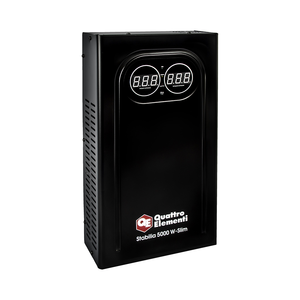 Стабилизатор напряжения QUATTRO ELEMENTI Stabilia 5000 W-Slim (5000 ВА, 140-270 В, настенный) (917-810), шт