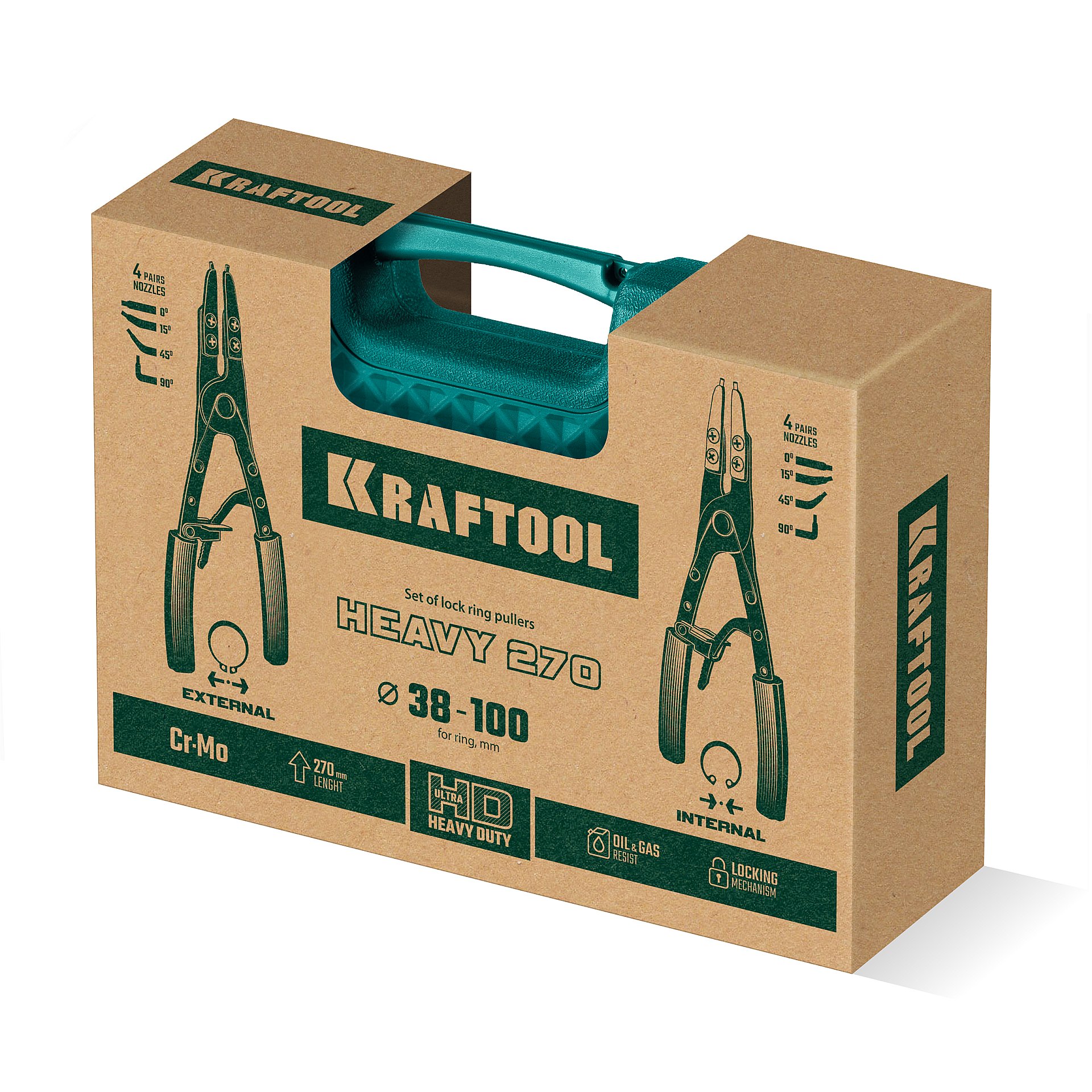 KRAFTOOL HEAVY 270 внешний/внутренний, съемник стопорных колец (22814)