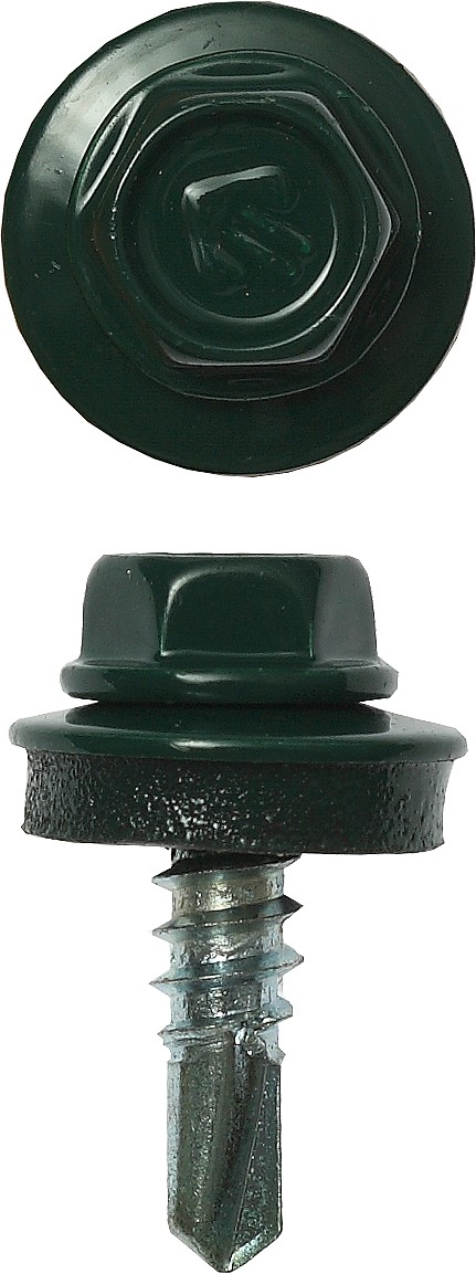 ЗУБР СКМ 6005, 19 х 5.5 мм, зелёный насыщ., 500 шт (2,22 кг.), кровельный саморез, Профессионал (4-300315-55-019-6005)