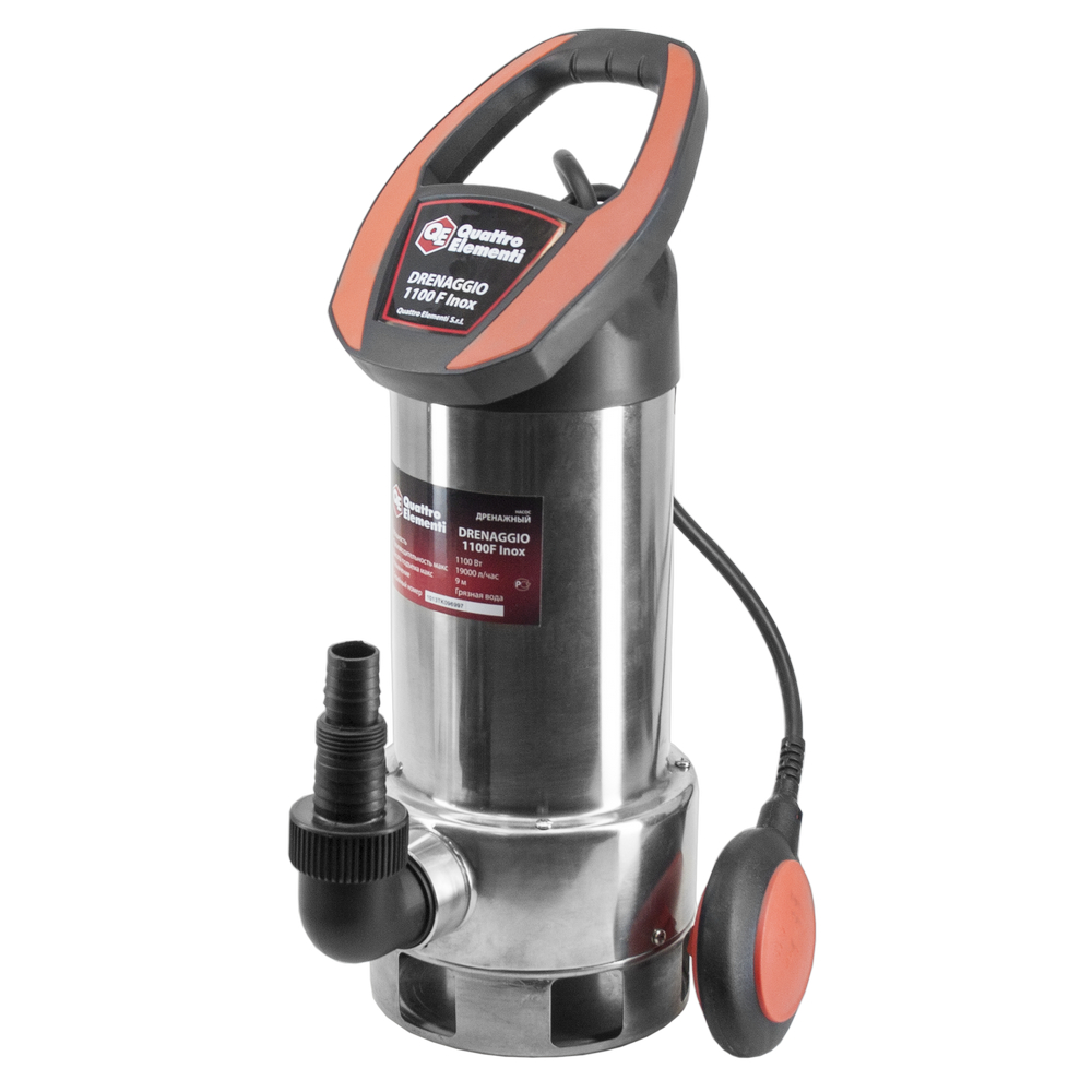 Дренажный насос QUATTRO ELEMENTI Drenaggio 1100 F Inox