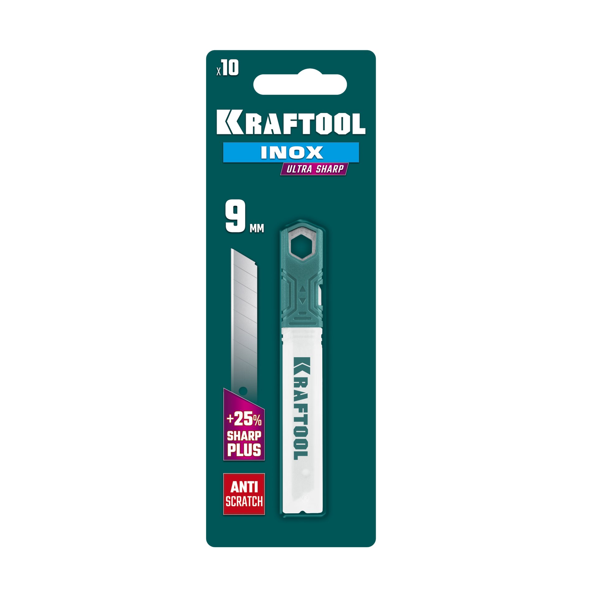 KRAFTOOL INOX 9 мм, 10 шт, нержавеющие сегментированные лезвия (09608-09-S10)
