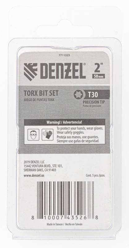 Бита T30x50, 5 шт. Denzel