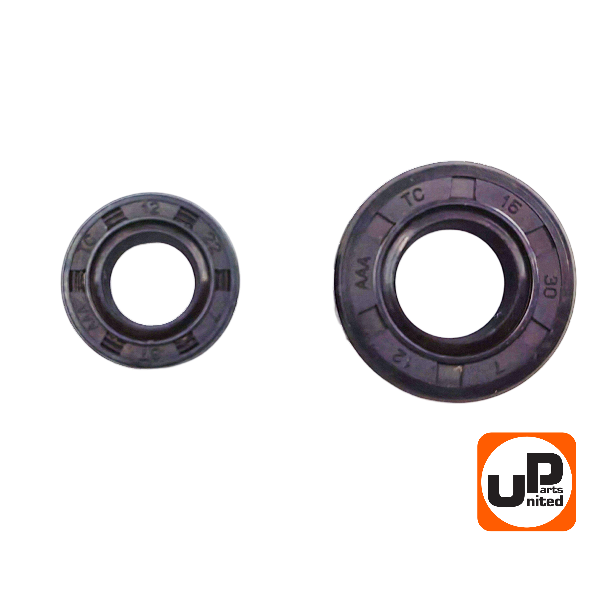 Сальник коленвала UNITED PARTS 15х30х7+12х22х7мм для триммеров 43,52 куб.см., набор 2 шт, шт