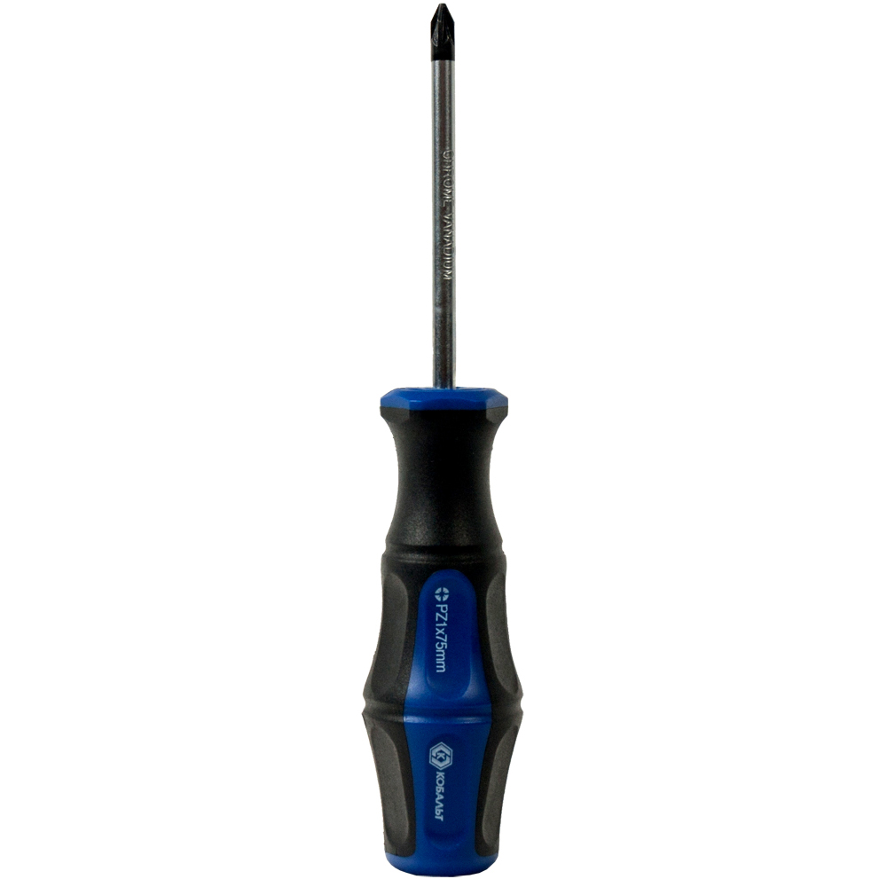 Отвёртка КОБАЛЬТ Ultra Grip PZ-1 х 75 ммCR-V, двухкомпонентная рукоятка (1 шт.) подвес