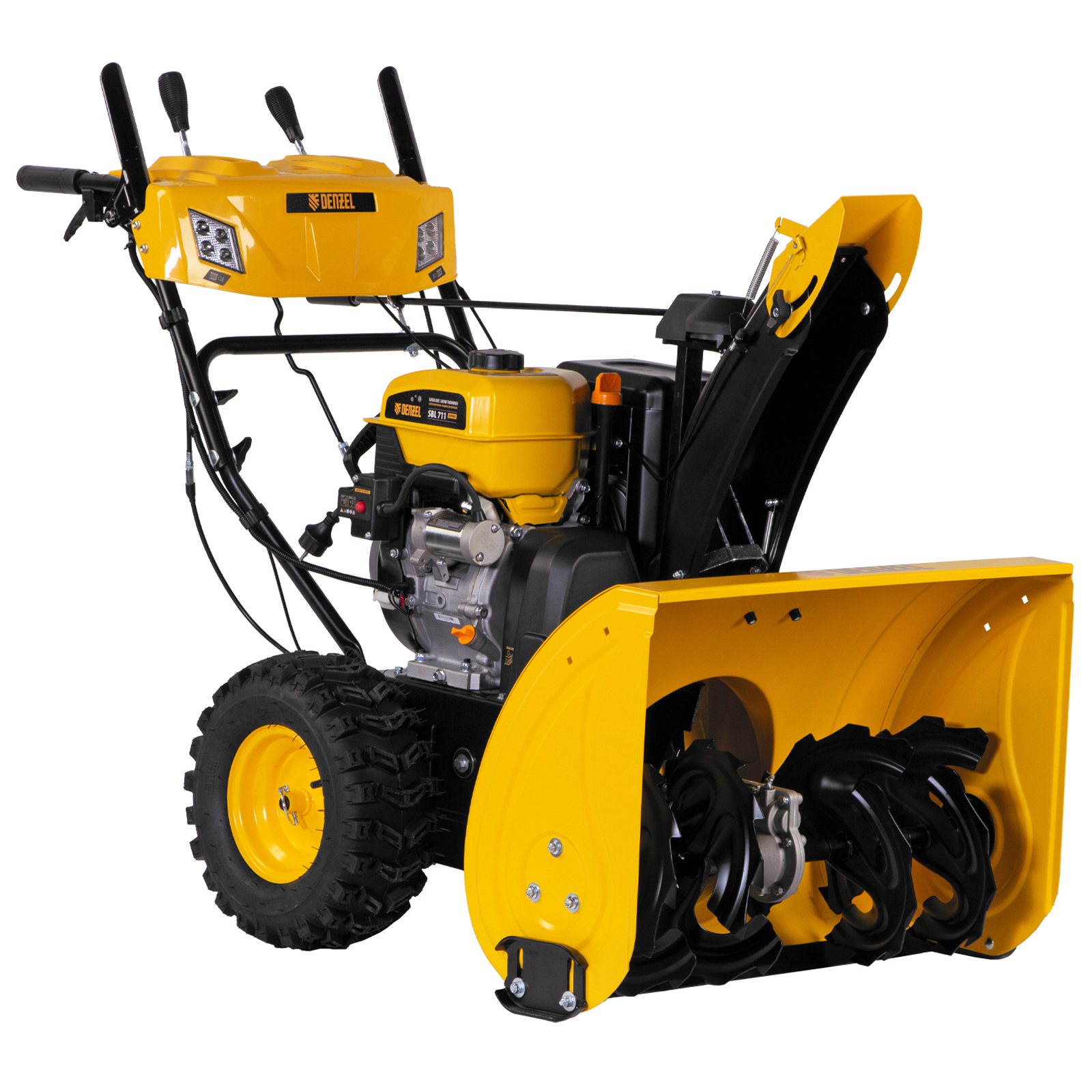 Бензиновая снегоуборочная машина SBL 711D PRO, 302cc, эл.старт, фара, обогрев, блок. дифф. Denzel