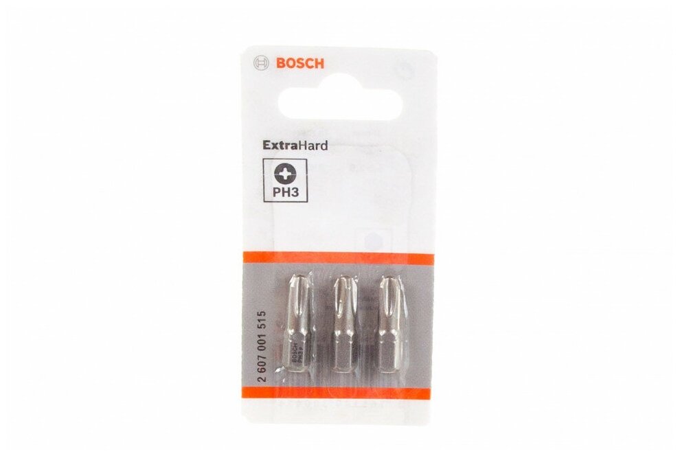 Бита BOSCH PH-3 x 25 мм (3 шт), блистер  (2607001515), шт