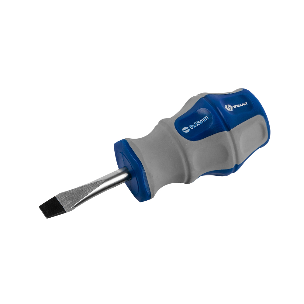 Отвёртка КОБАЛЬТ Ultra Grip SL 6,0 х 38 ммCR-V, двухкомпонентная рукоятка (1 шт.) подвес