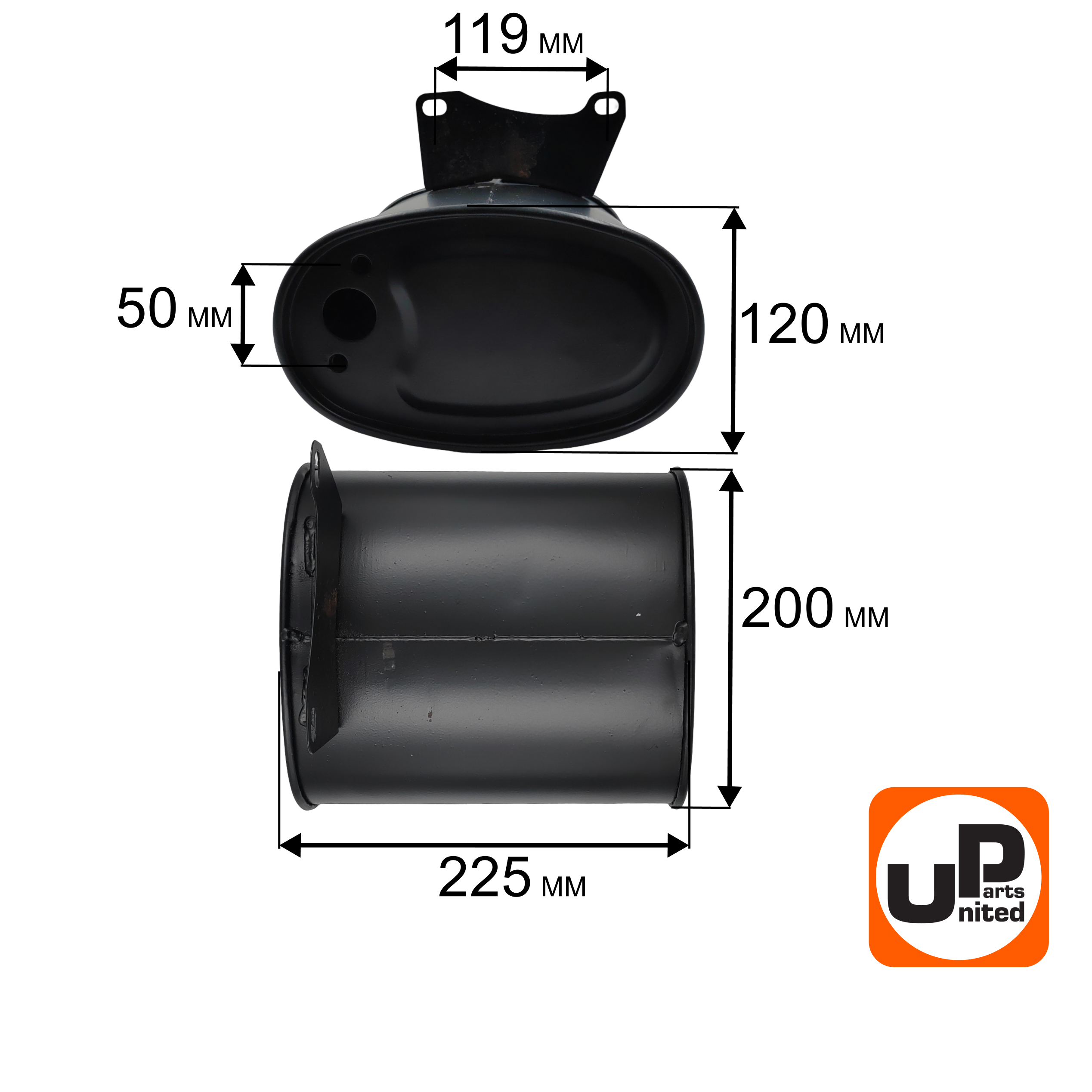 Глушитель UNITED PARTS для генератора 5кВт (90-1097), шт
