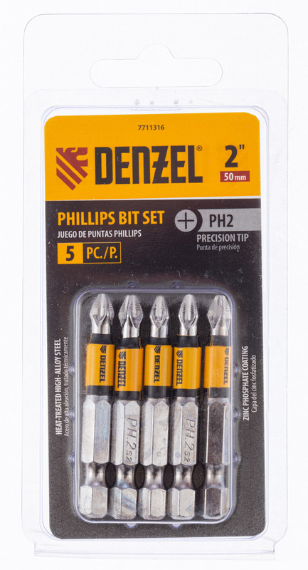 Набор бит, PH2x50, 5 шт. Denzel