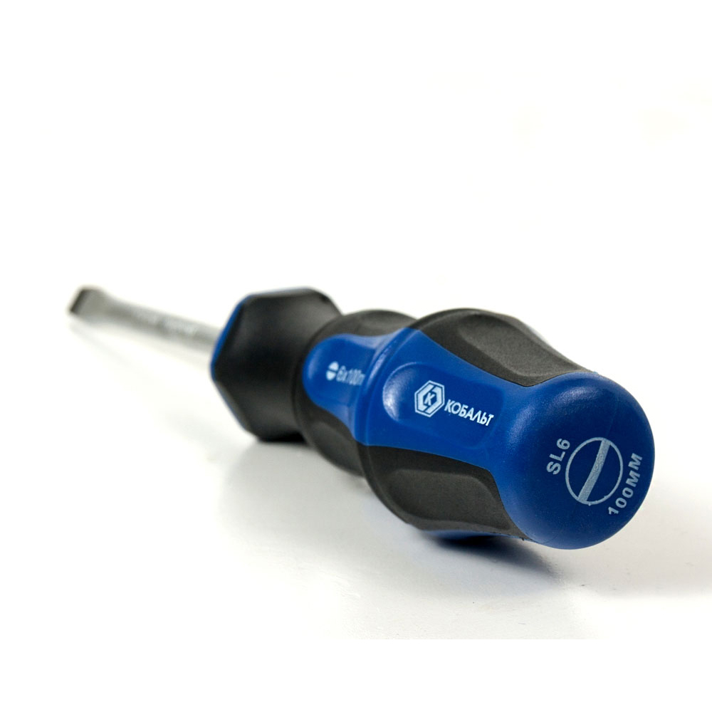 Отвёртка КОБАЛЬТ Ultra Grip SL 6,0 х 100 ммCR-V, двухкомпонентная рукоятка (1 шт.) подвес
