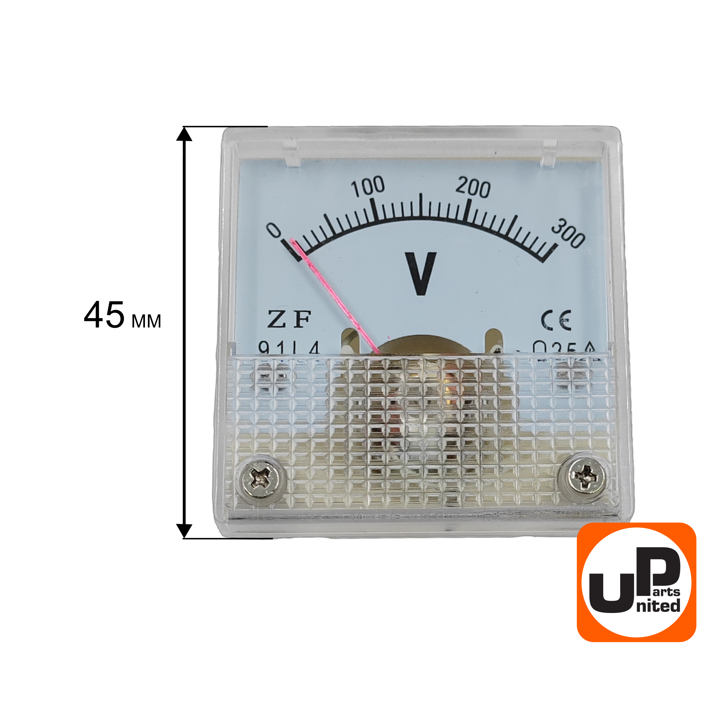 Вольтметр UNITED PARTS 0-300V  (45х45) (90-1095), шт