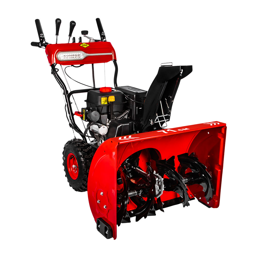 Снегоуборщик бензиновый DDE ST9070LE (двиг Loncin 9 л.с. захват 28" 6 вперёд/2 назад 14" колёса, эл, шт