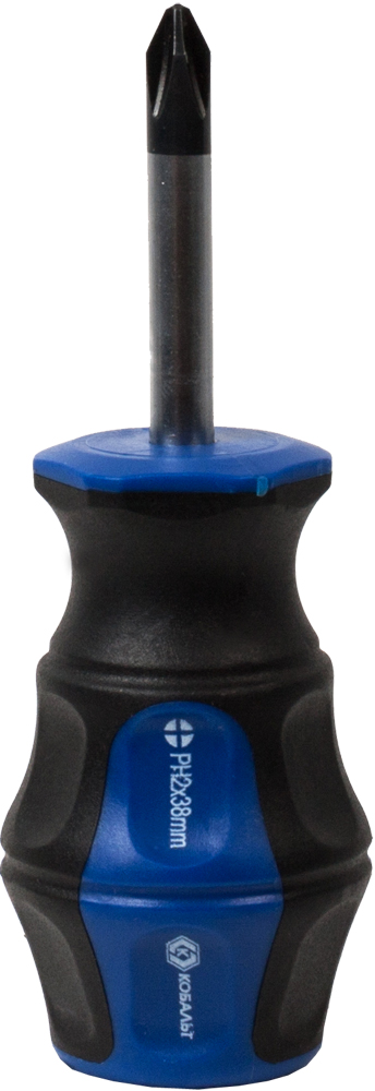 Отвёртка КОБАЛЬТ Ultra Grip PH-2 х 38 ммCR-V, двухкомпонентная рукоятка (1 шт.) подвес