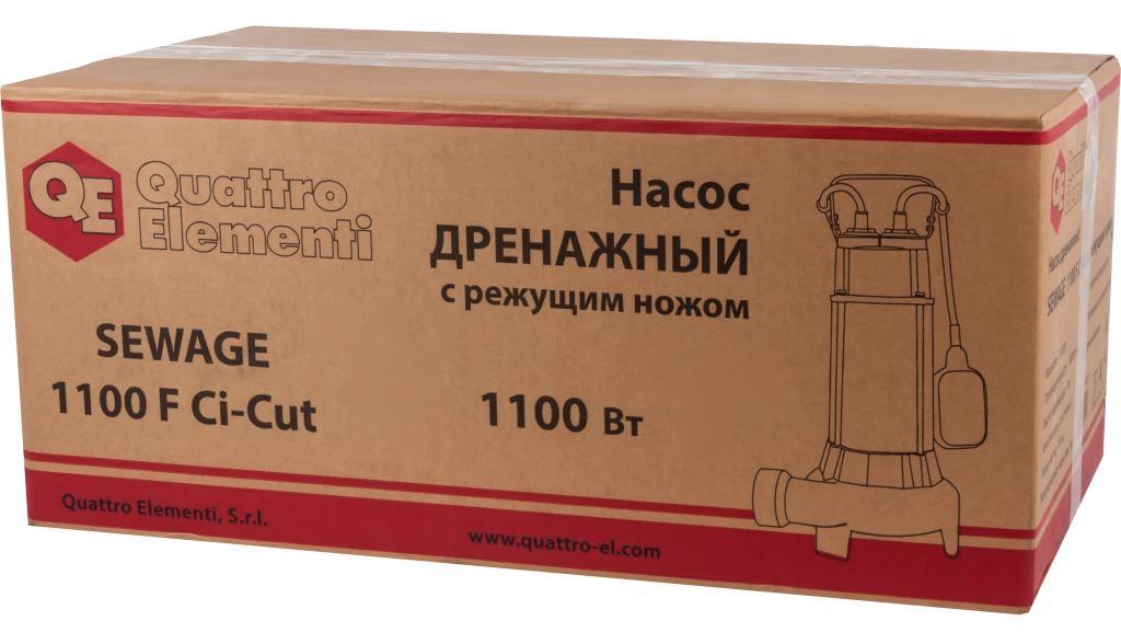 Дренажный насос QUATTRO ELEMENTI Sewage 1100F Ci-Cut