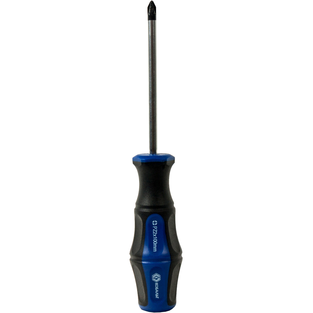 Отвёртка КОБАЛЬТ Ultra Grip PZ-2 х 100 ммCR-V, двухкомпонентная рукоятка (1 шт.) подвес