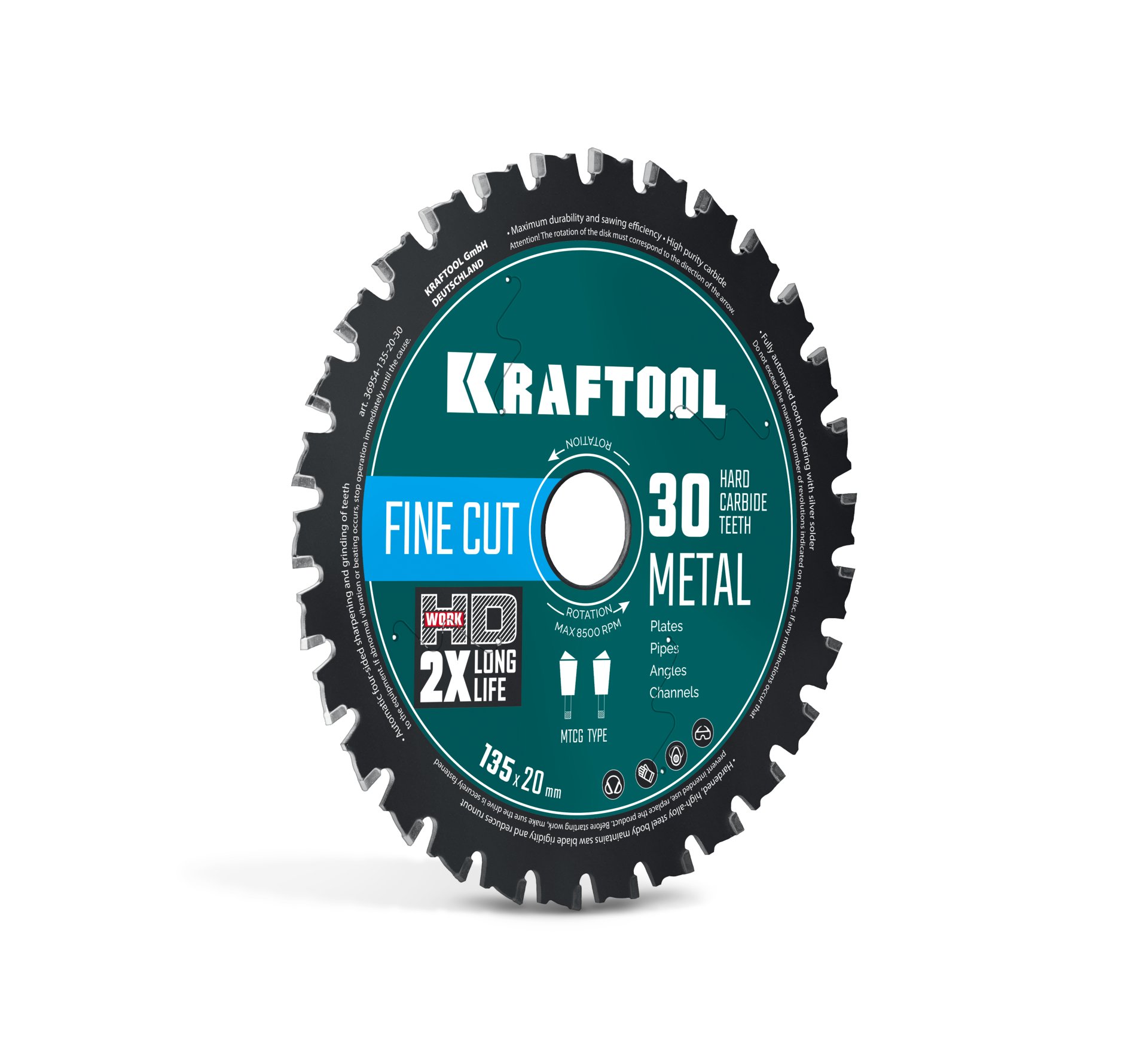 KRAFTOOL Metal Cut 135 х 20 мм, 30Т, диск пильный по металлу и стали (36954-135-20-30)