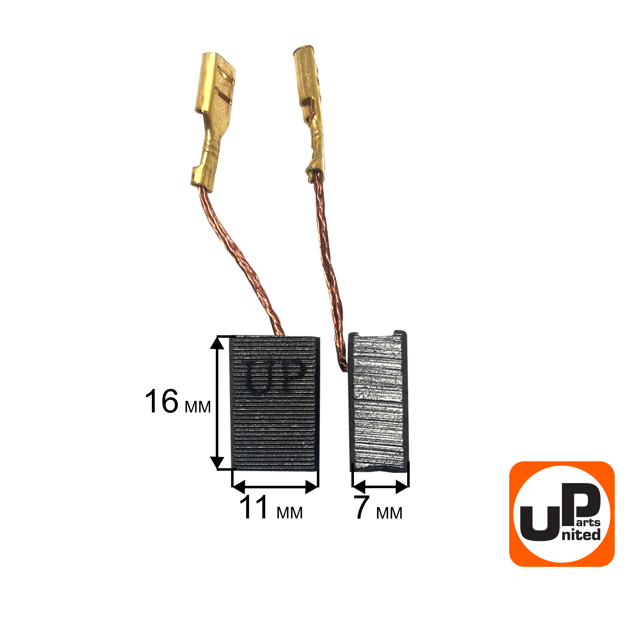 Щетка графитовая UNITED PARTS для эл. инструмента 7х11х16мм, пар