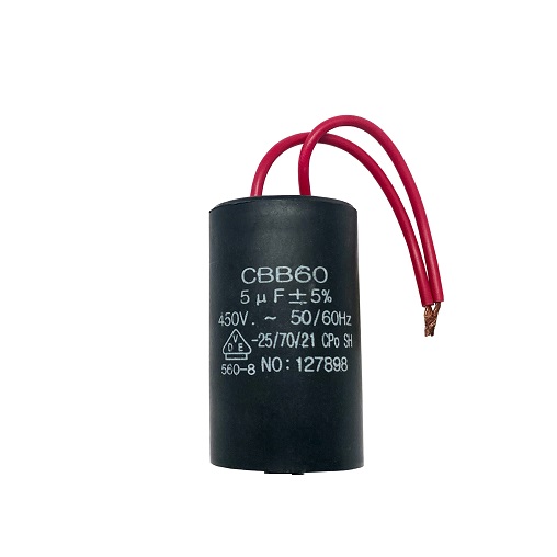 Конденсатор UNITED PARTS CBB60, 5 мкФ, 450В, гибкие выводы (90-0321), шт