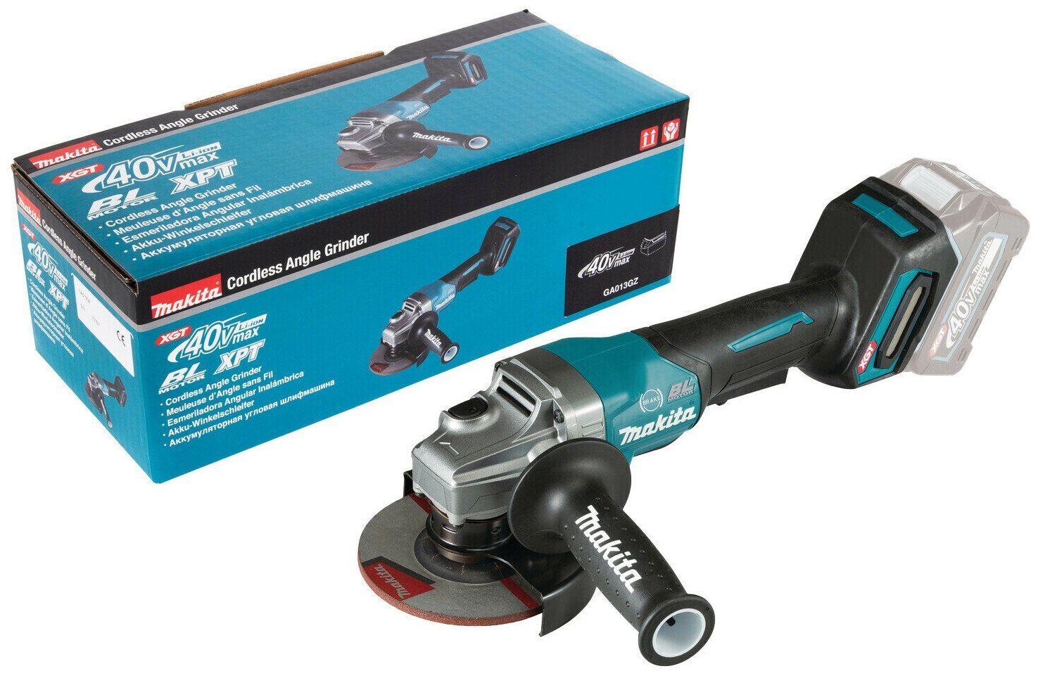 Шлифмашина аккумуляторная угловая MAKITA GA013GZ XGT BL 40В, 125 мм, 8500 об/мин, клавиша, шт