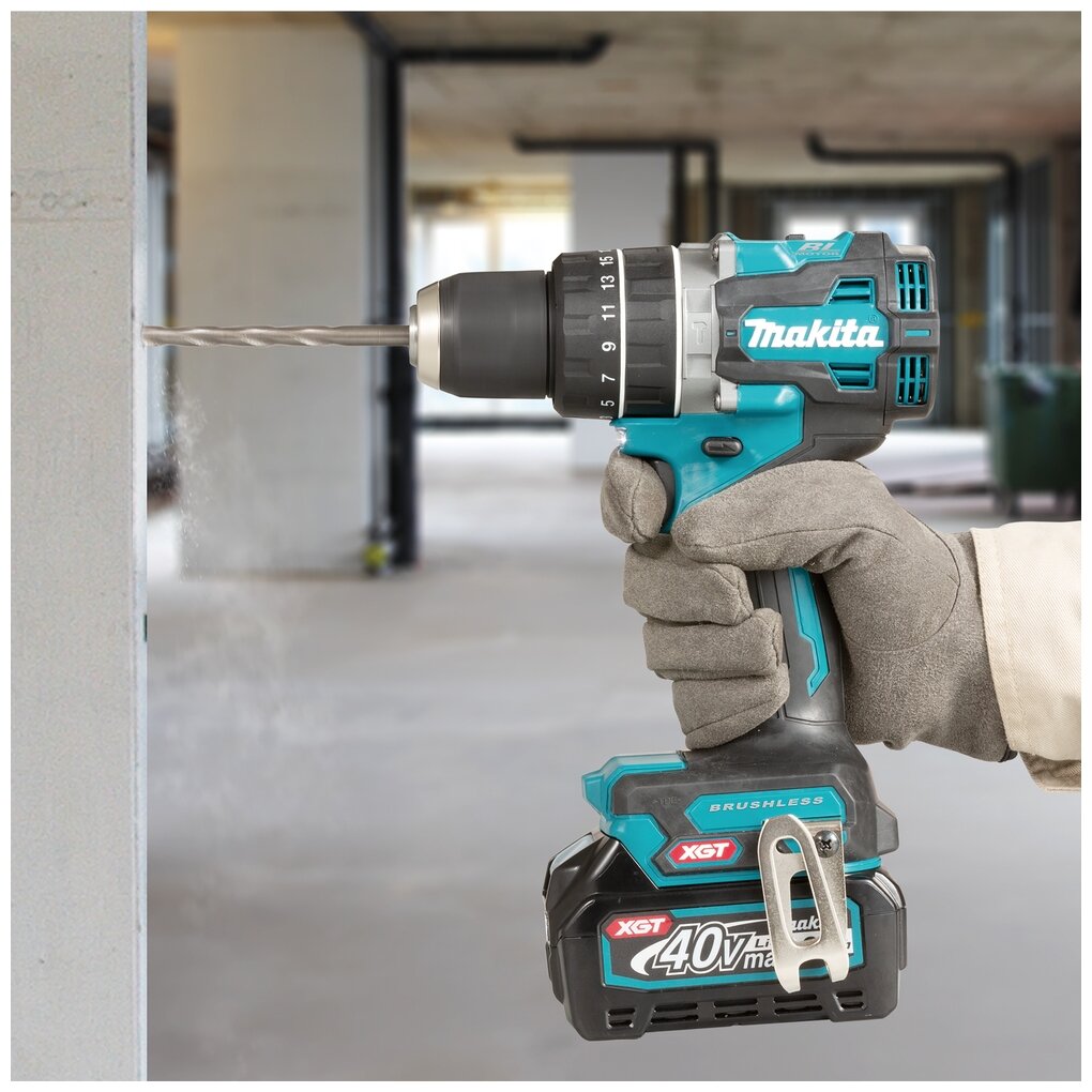 Дрель аккумуляторная ударная MAKITA HP002GD201 XGT BL 40В, 13мм, 65/30Нм (аккум. 2x2.5 Ач и быстрое з/у, кейс MAKPAC), шт