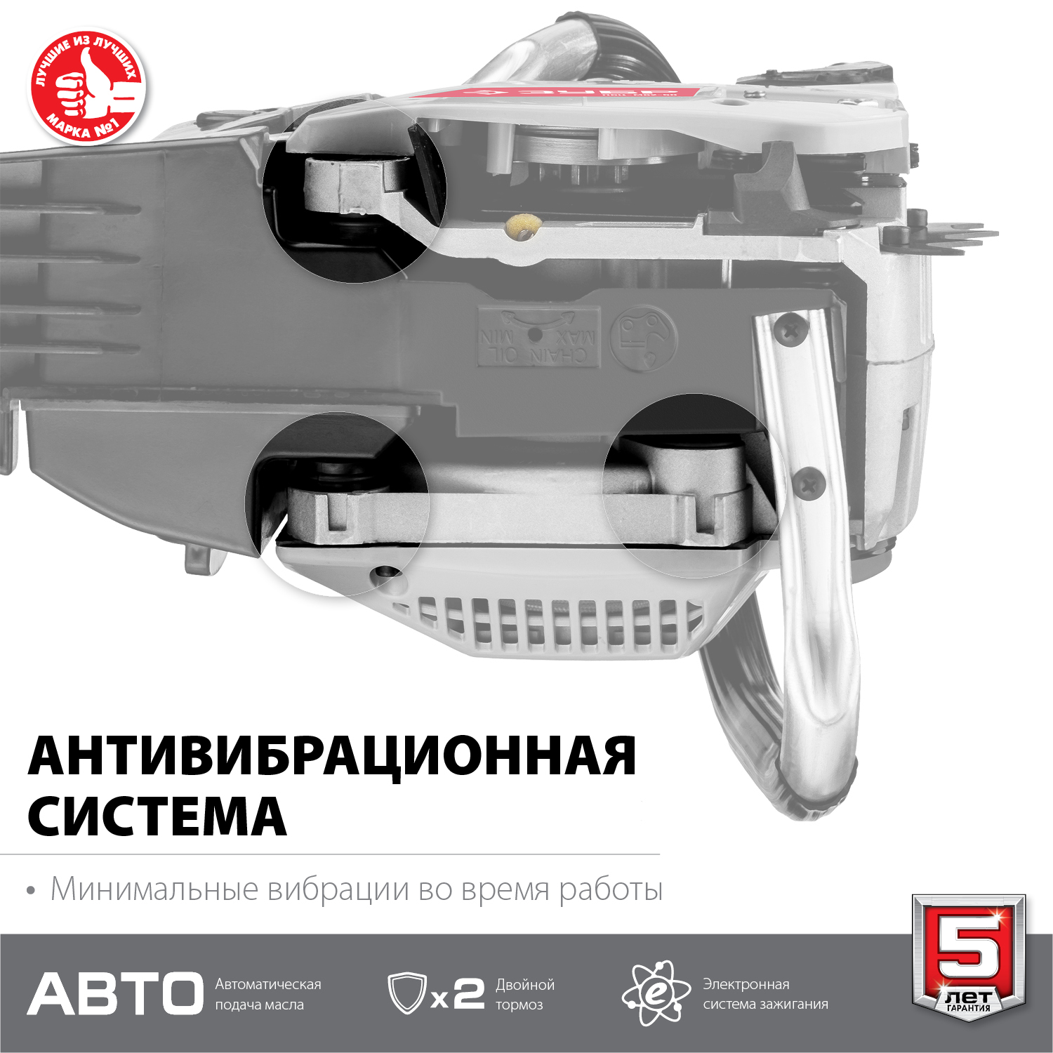 ЗУБР 62 см3, 50 см (Тип 5), бензопила (ПБЦ-М62-50)