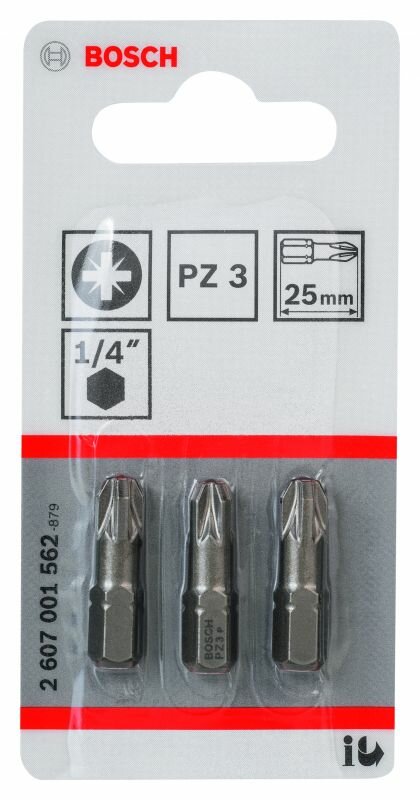 Бита BOSCH PZ-3 x 25 мм (3 шт), блистер (2607001562), шт