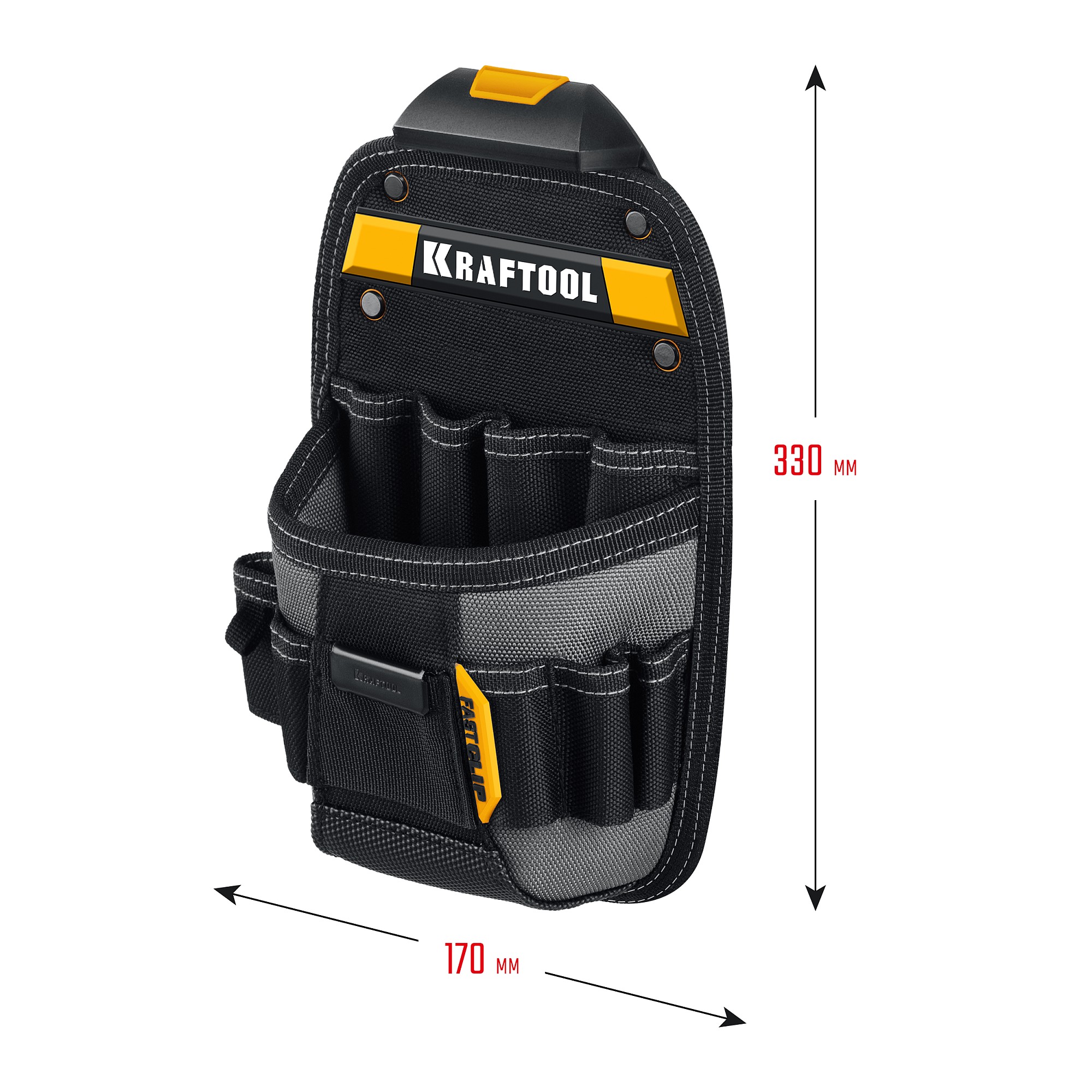 KRAFTOOL KP-11 поясная сумка с быстросъёмным креплением FastClip, 170 х 360 мм (38777)