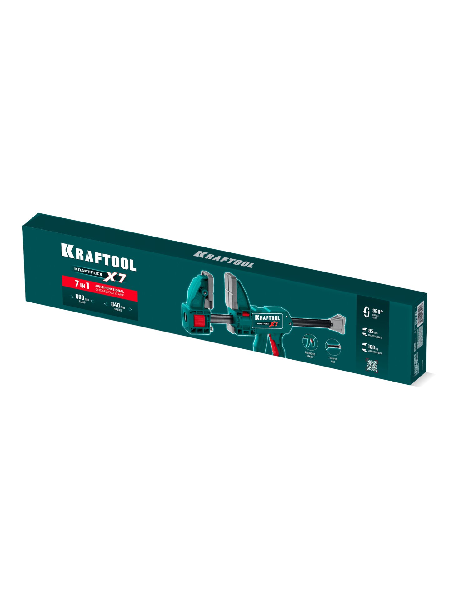 KRAFTOOL KRAFTFLEX X7 600, 600 х 85 мм, многофункциональная быстрозажимная струбцина (32777-600)