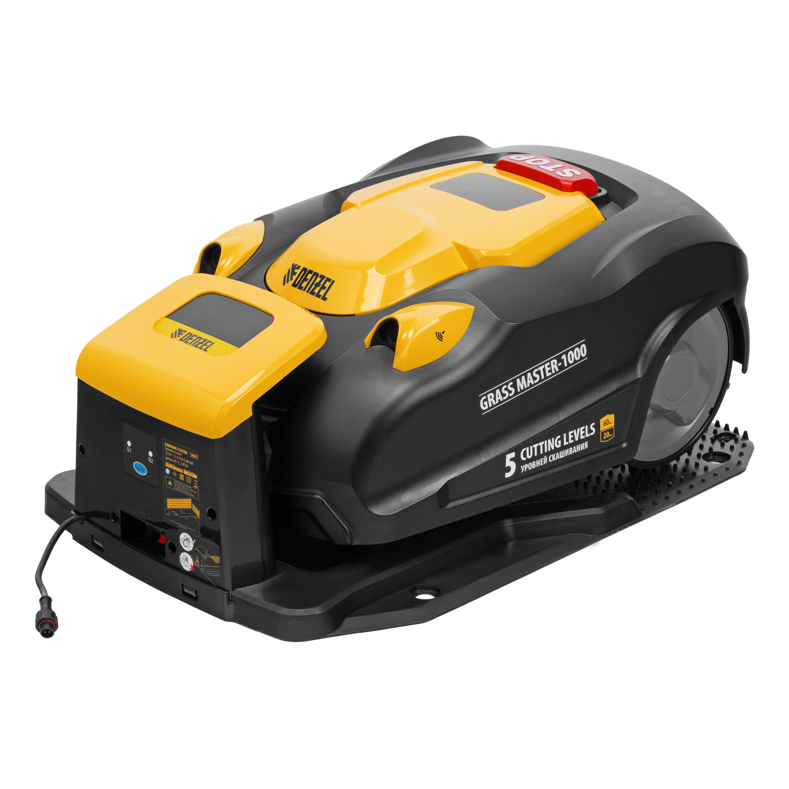 Робот-газонокосилка Grass Master 1000  1000м², 3Ач, 28V, LCD дисплей, Denzel