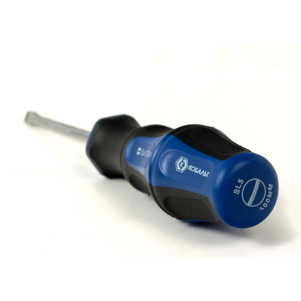 Отвёртка КОБАЛЬТ Ultra Grip SL 5,0 х 100 ммCR-V, двухкомпонентная рукоятка (1 шт.) подвес