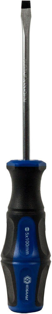 Отвёртка КОБАЛЬТ Ultra Grip SL 5,0 х 100 ммCR-V, двухкомпонентная рукоятка (1 шт.) подвес