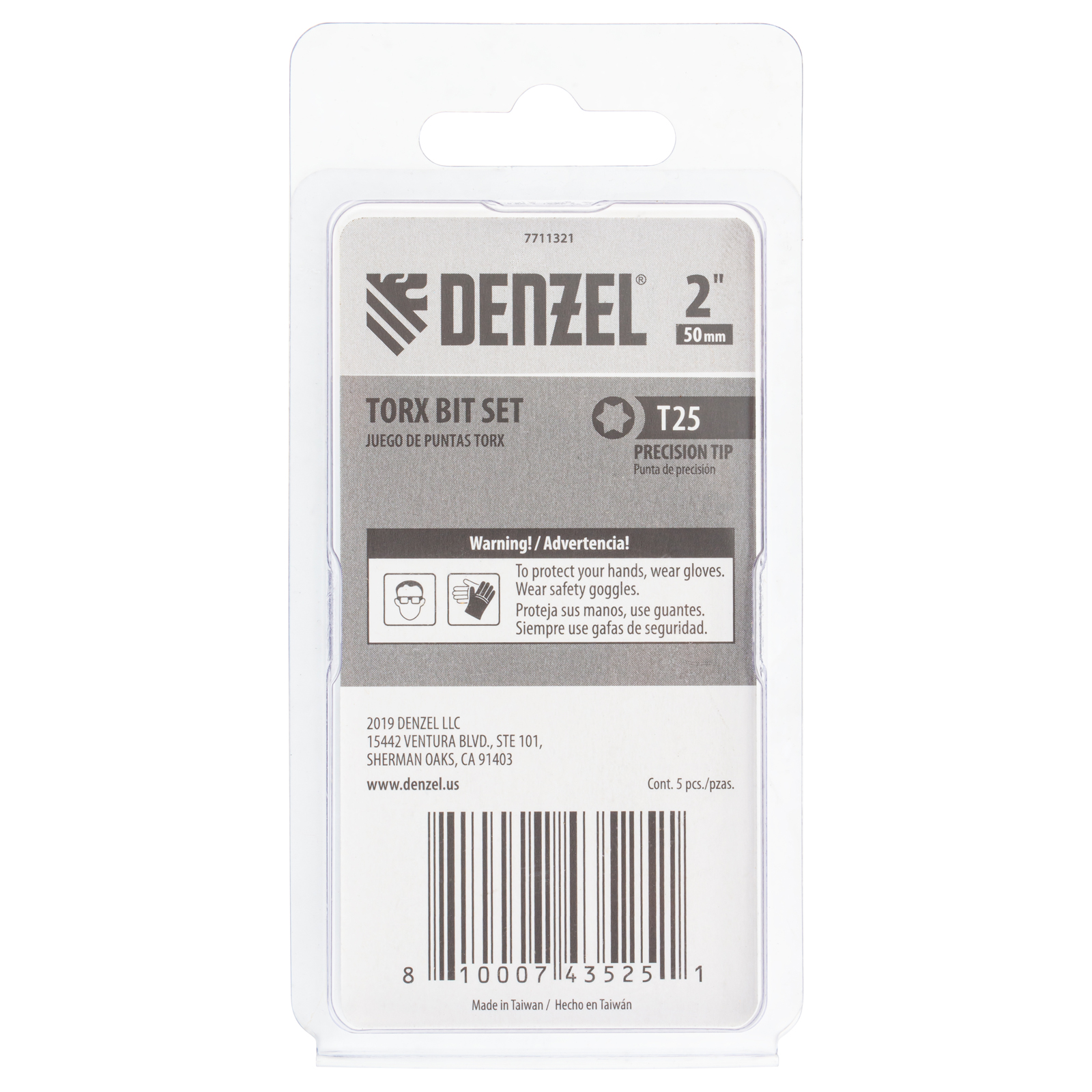 Бита T25x50, 5 шт. Denzel