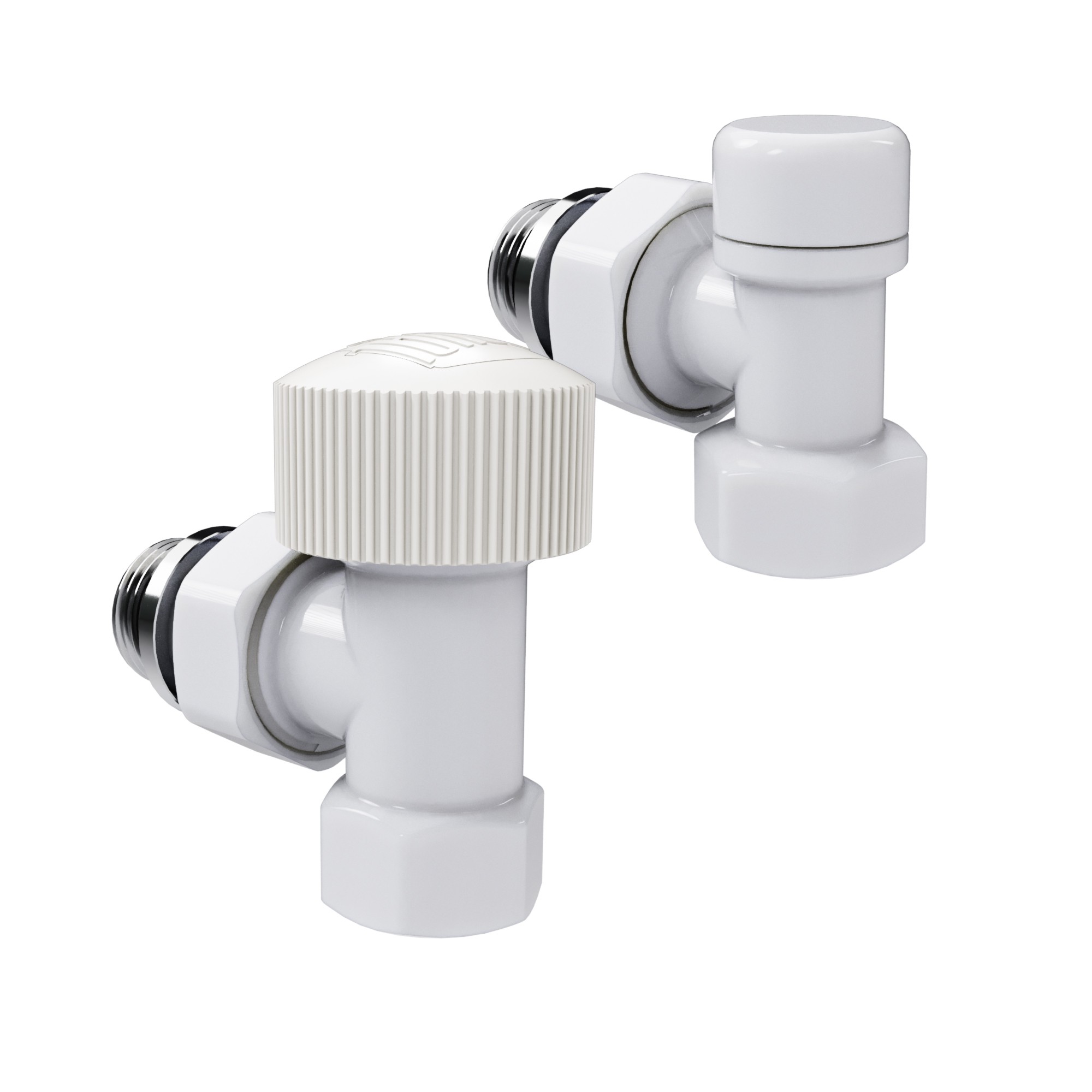 Набор термостатический угловой Royal Thermo Design 1/2"М30х1,5 (Белый)