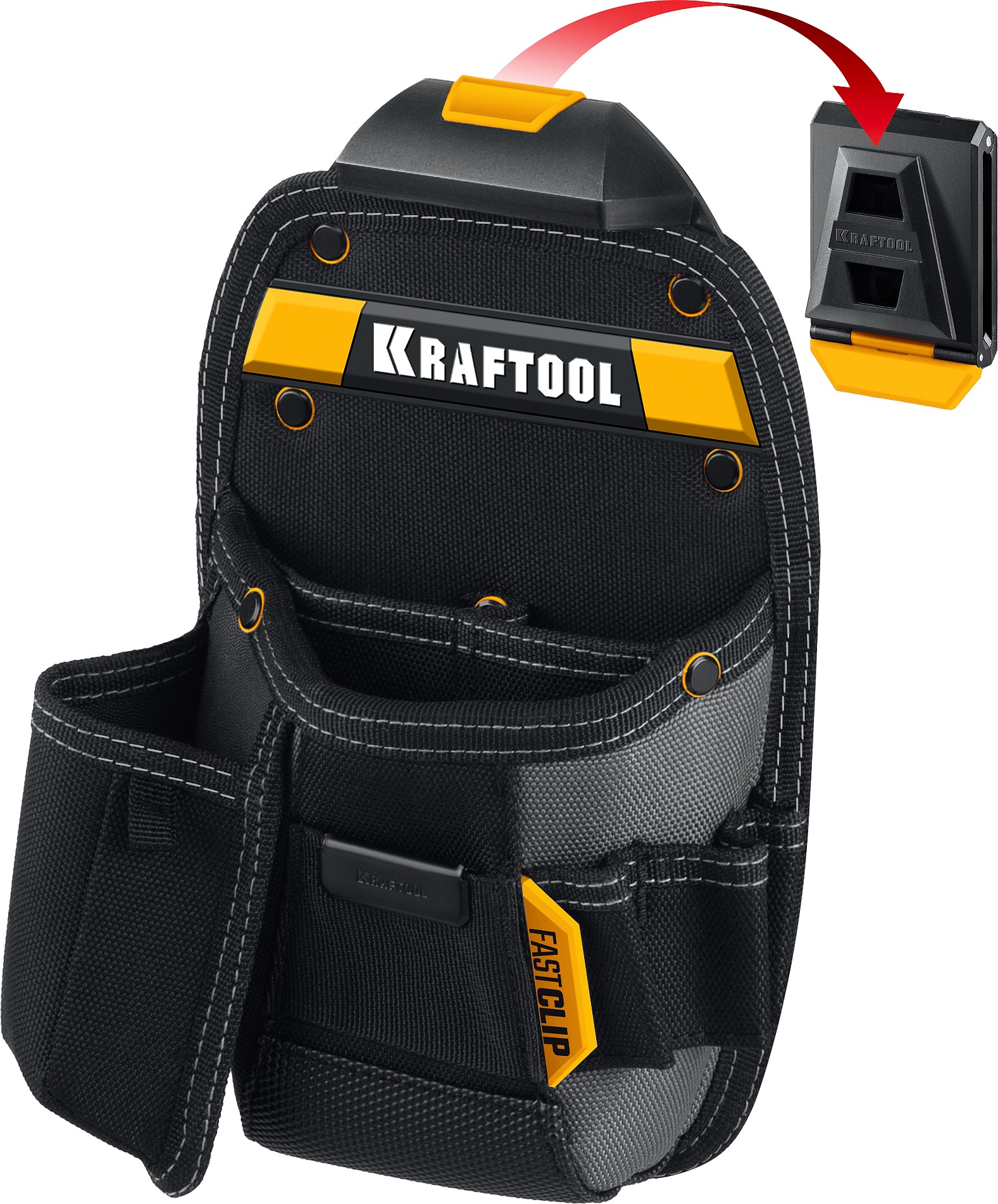 KRAFTOOL KP-8 поясная сумка с быстросъёмным креплением FastClip, 170 х 260 мм (38776)