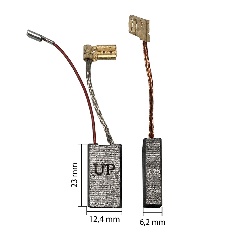 Щетка графитовая UNITED PARTS для BOSCH GBH 5-40D (аналог 1617014144)  6,2х12,4х23мм АВТОСТОП, пар
