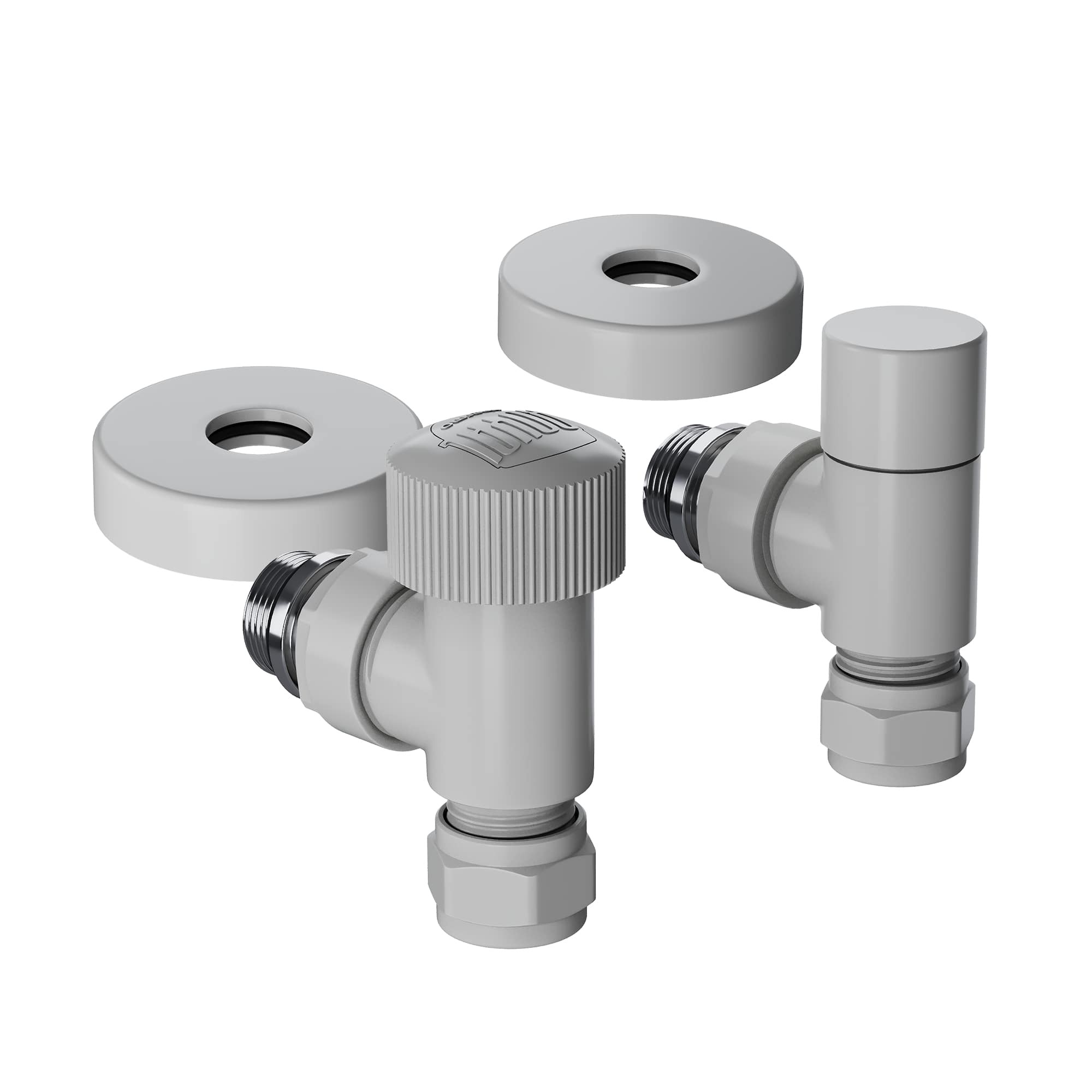 Набор термостатический угловой Royal Thermo Design Pro 15мм М30х1,5 (Белый)