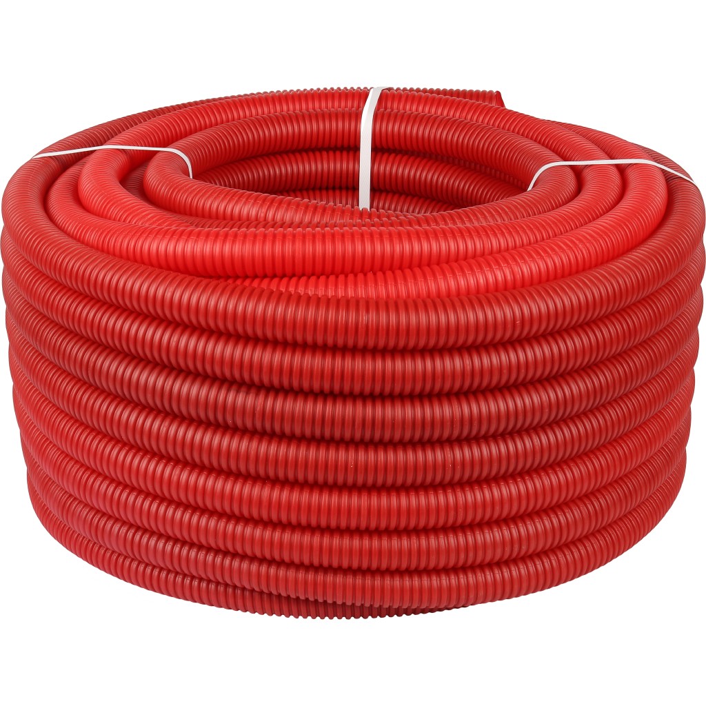 Труба Royal Thermo гофрированная 25 мм (для труб d20 Pex; d16 МП), красная (бухта 50 м)