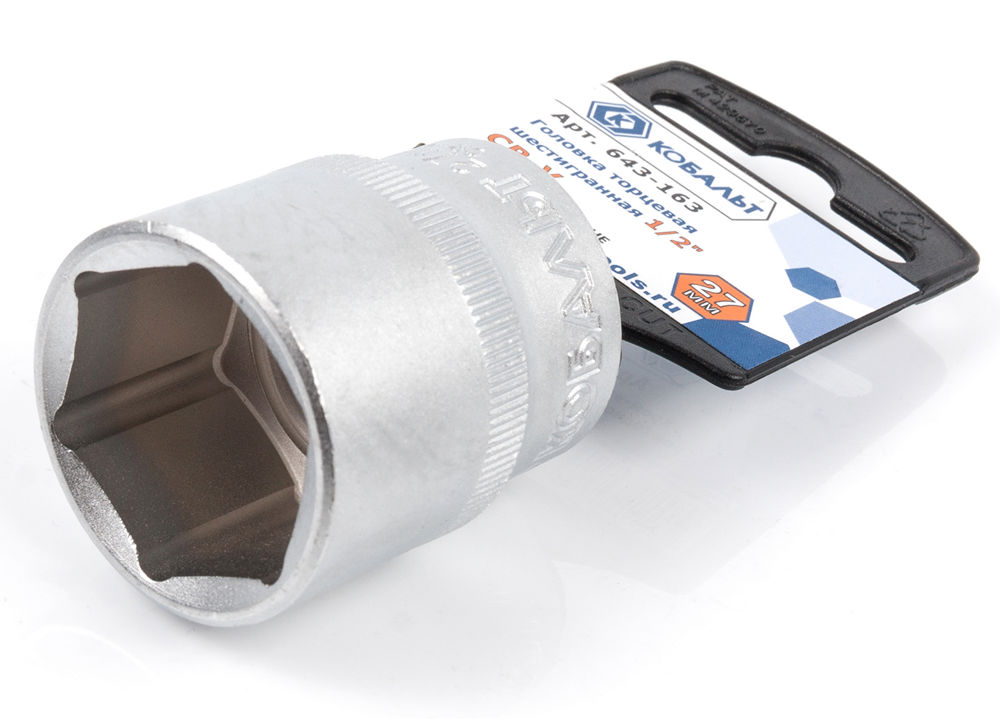 Головка торцевая КОБАЛЬТ 1/2", 27 мм, Cr-V(1 шт.) подвес