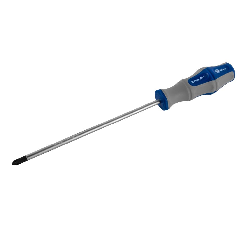 Отвертка Ultra Grip КОБАЛЬТ PH-2 х 200 мм, CR-V, двухкомпонентная рукоятка, подвес (920-384), шт