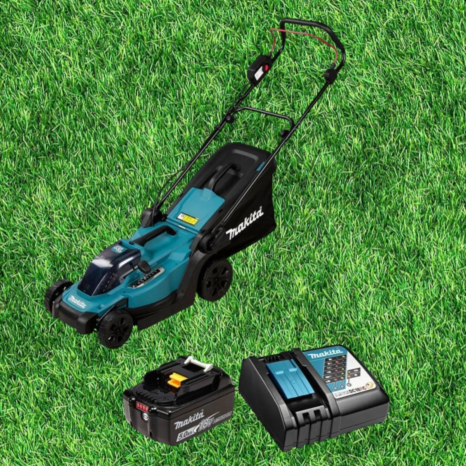 Газонокосилка аккумуляторная MAKITA DLM330RT (18V, 33см, 30л, 1 акб 5Ач + ЗУ), шт