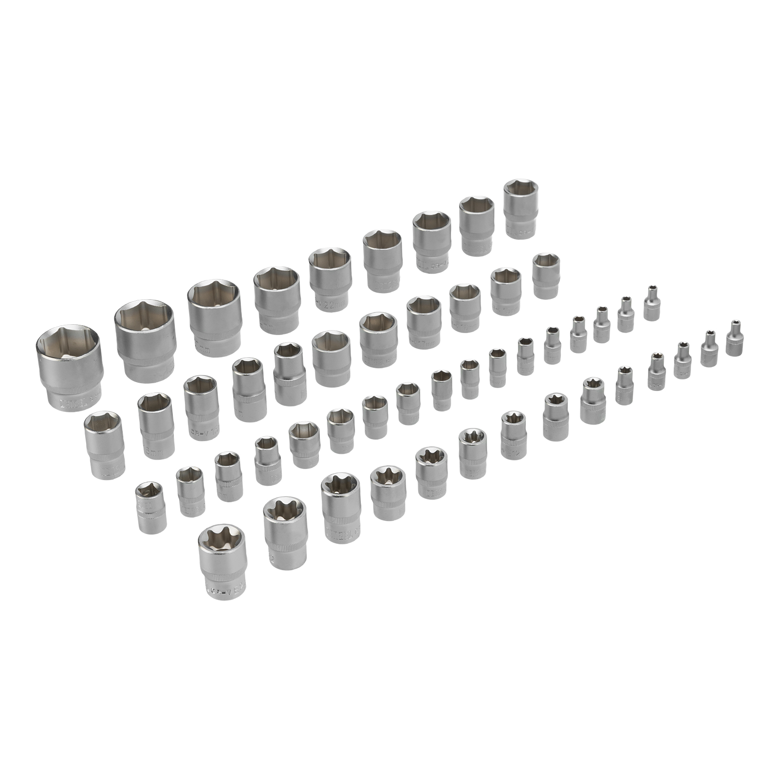 Набор инструментов, 1/2", 3/8", 1/4", CrV, S2, пластиковый кейс, 232 предмета Denzel