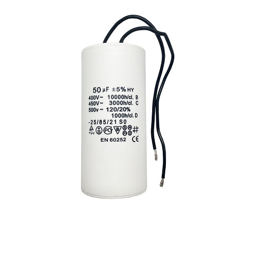 Конденсатор UNITED PARTS CBB60, 50 мкФ, 450В, гибкие выводы (90-0333), шт
