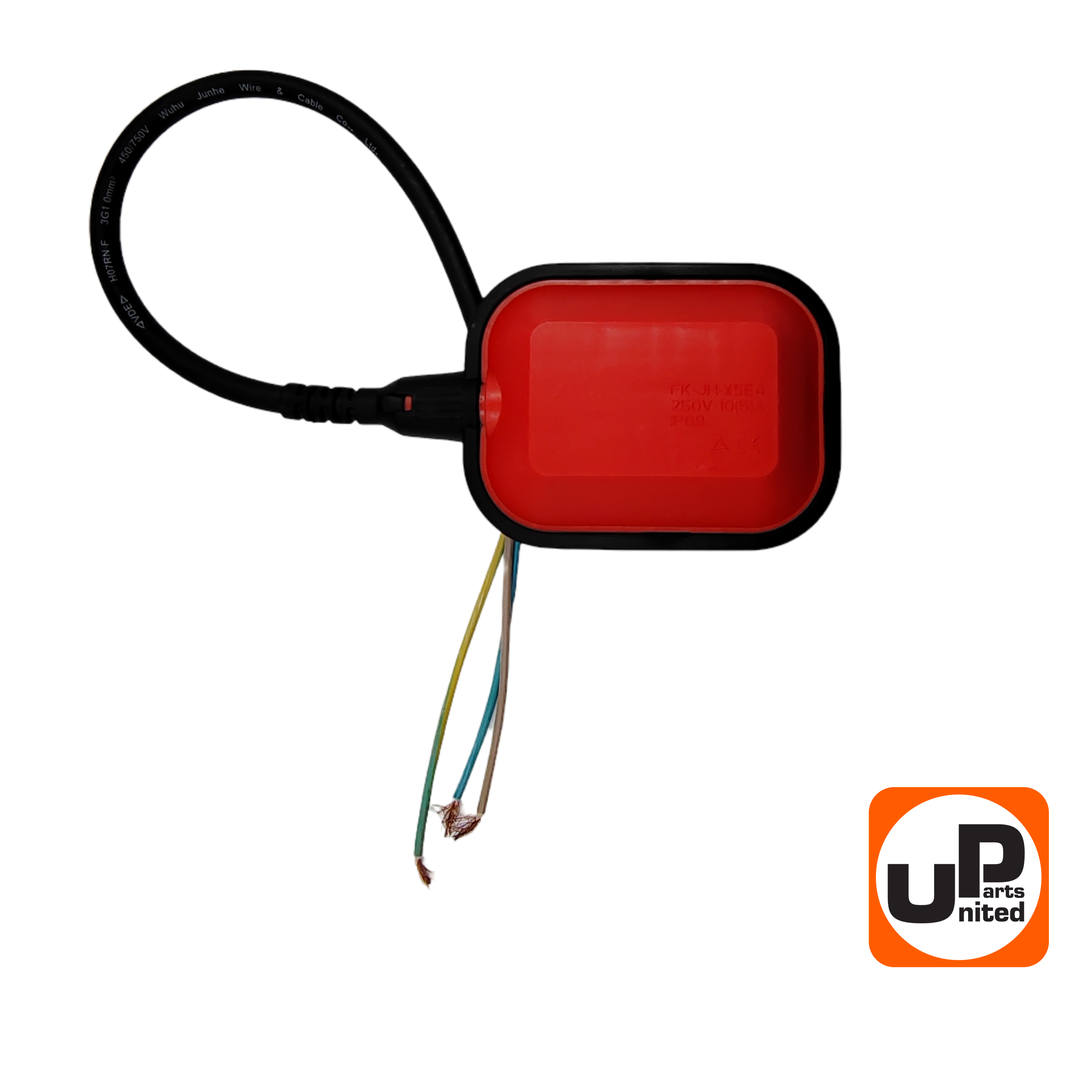 Выключатель поплавковый UNITED PARTS для дренажных насосов 250В, 10А, IP68, провод 3×1,0 (90-0318), шт
