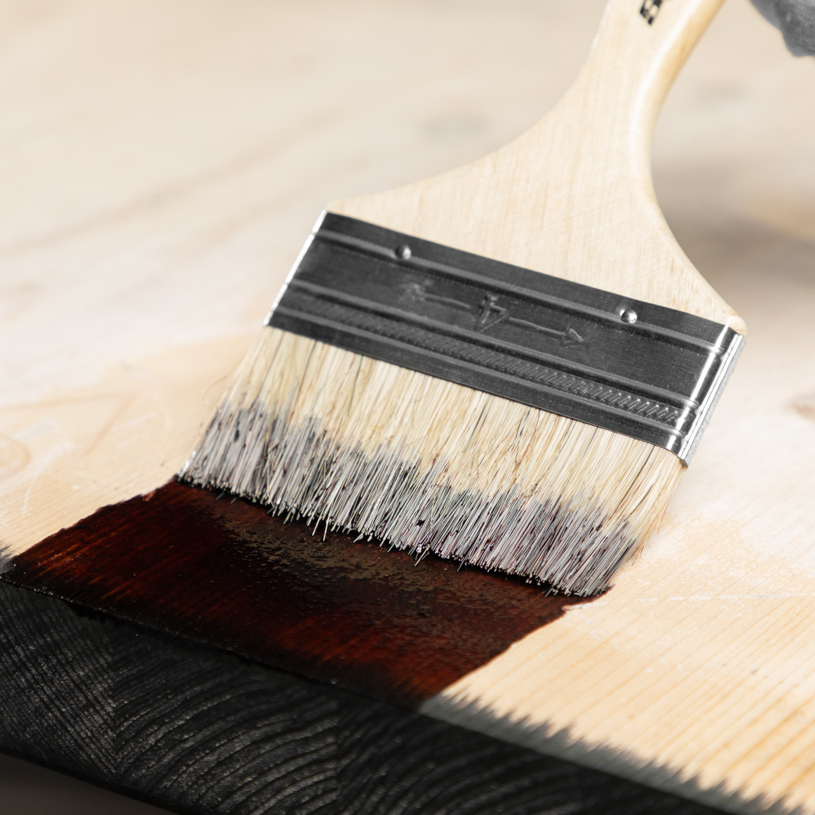 Кисть плоская Slimline 4" (100 мм) натуральная щетина, деревянная ручка Sparta