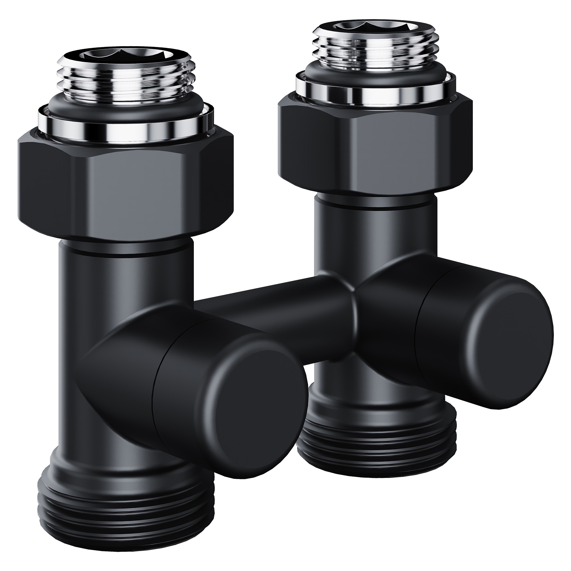 Узел нижнего подключения Royal Thermo Design прямой 1/2"х3/4" EK (черный)